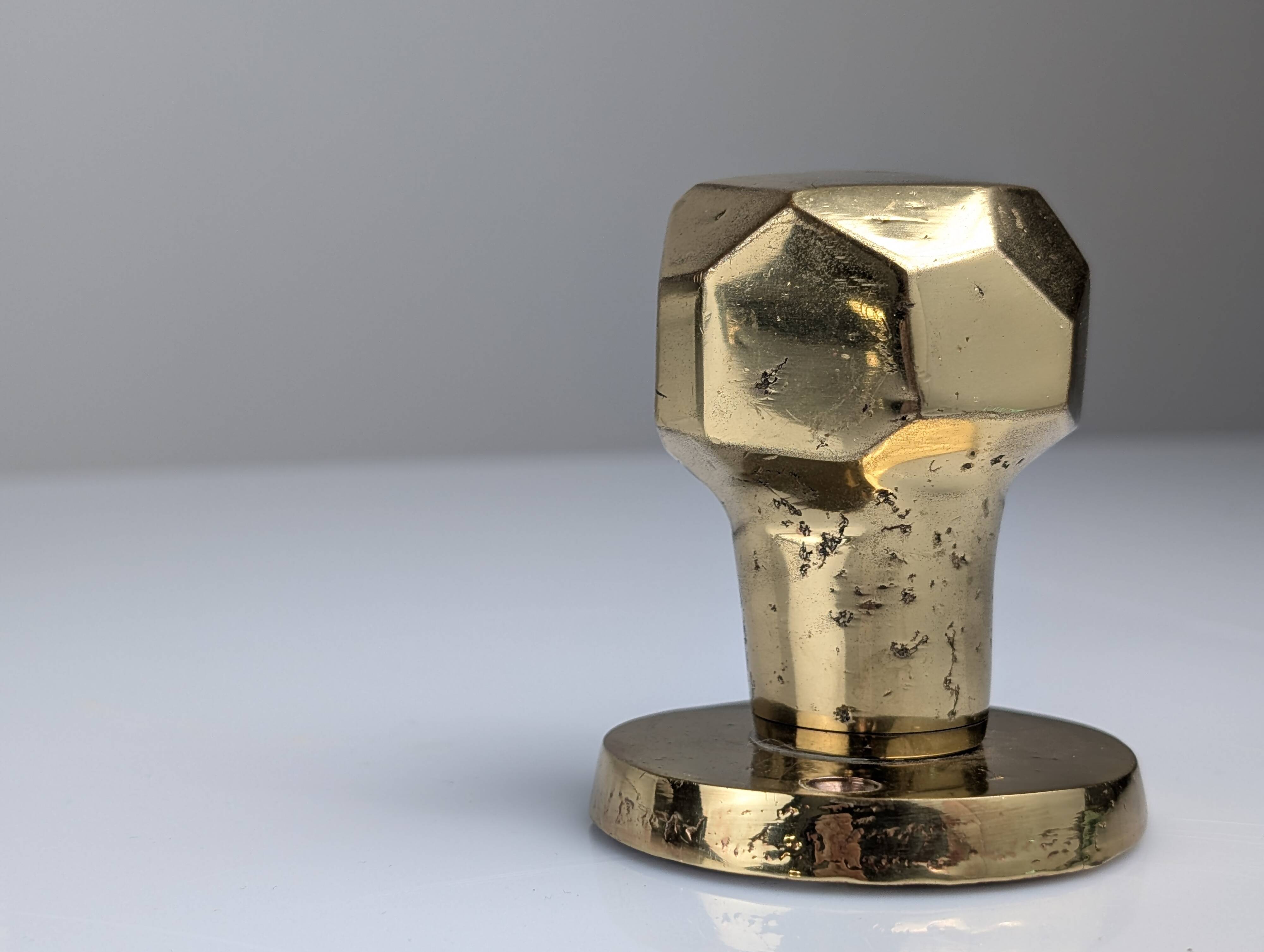 Pair of Sculptural Brutalist Rotating Bronze Door Knobs, 1970s