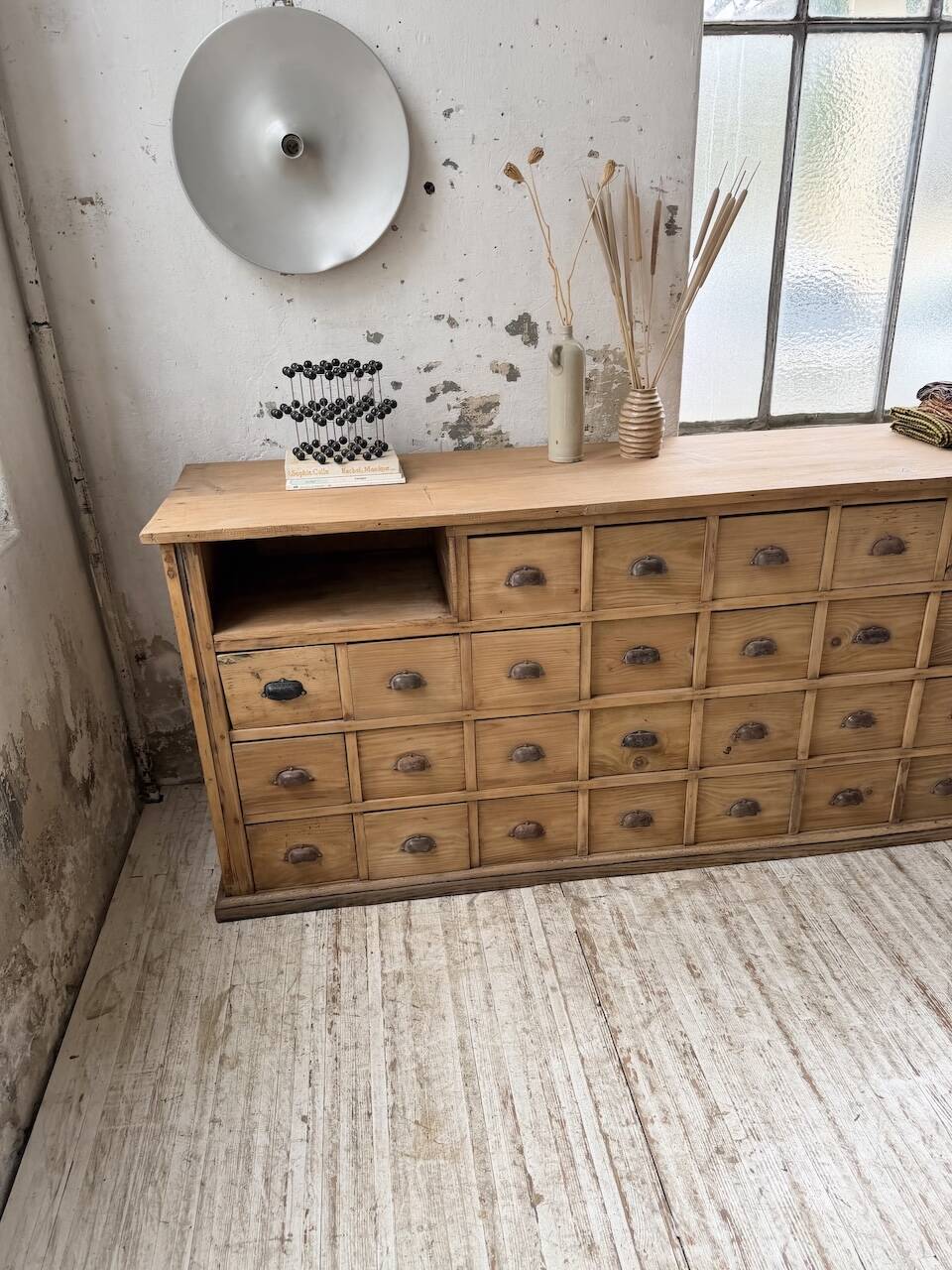Meuble de métier pin XL années 50