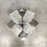 Vintage design Ice glass Flush Mount ceiling lamp 'Ice cubes'