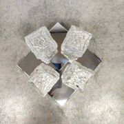 Vintage design Ice glass Flush Mount ceiling lamp 'Ice cubes'