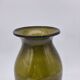 Old olive green blown glass mushroom jar, decorative object.