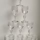Set of 10 small glasses with feet / crystal liquor engraved 30s