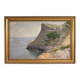 Peinture de paysage signée vue sur la mer, Espagne 20e siècle