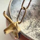 Cache-pot suspendu aux 3 buffles vintage