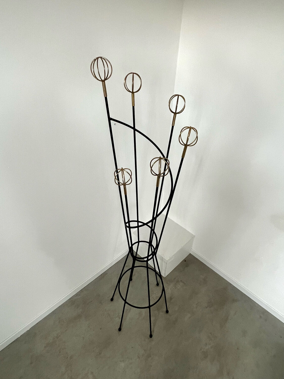 Old metal coat rack design 60s vintage