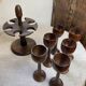 Wooden egg cups with stand