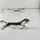 Set of 6 antique silver-plated horse-shaped knife holders