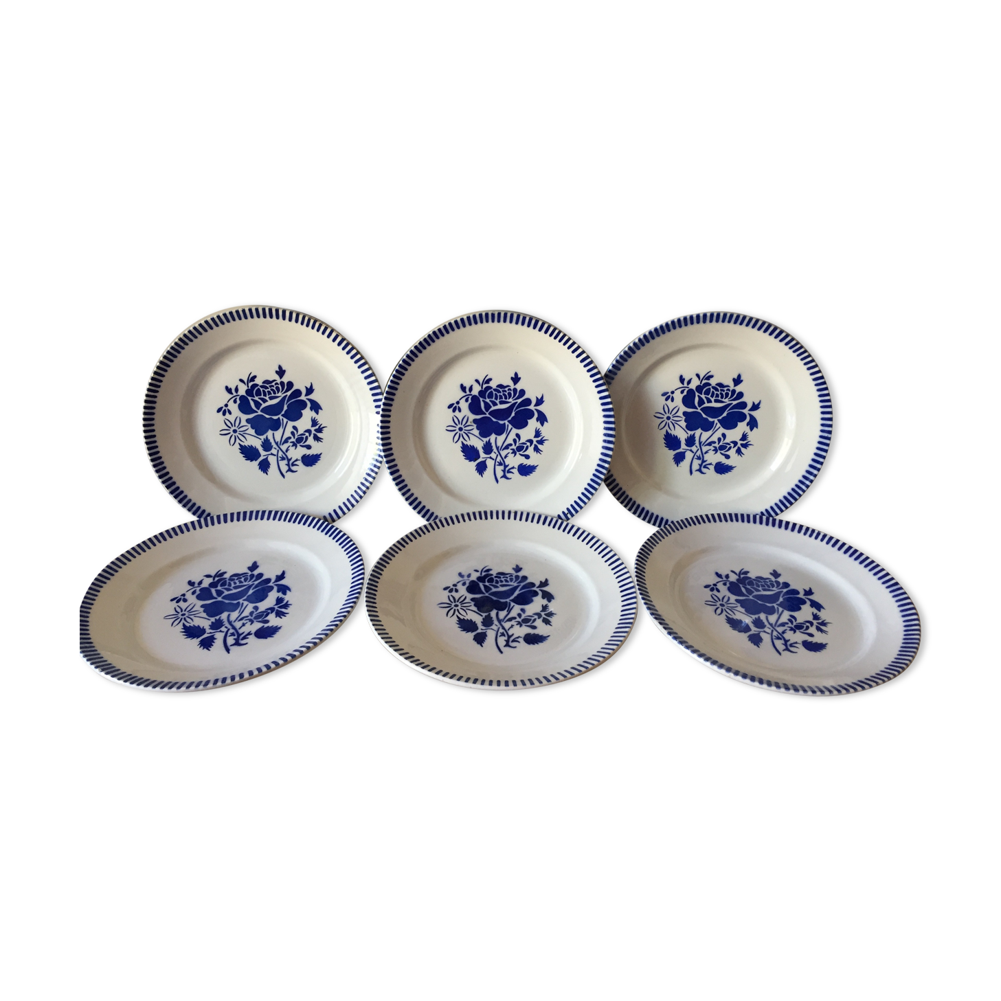 6 dinner plates - lunéville model evian