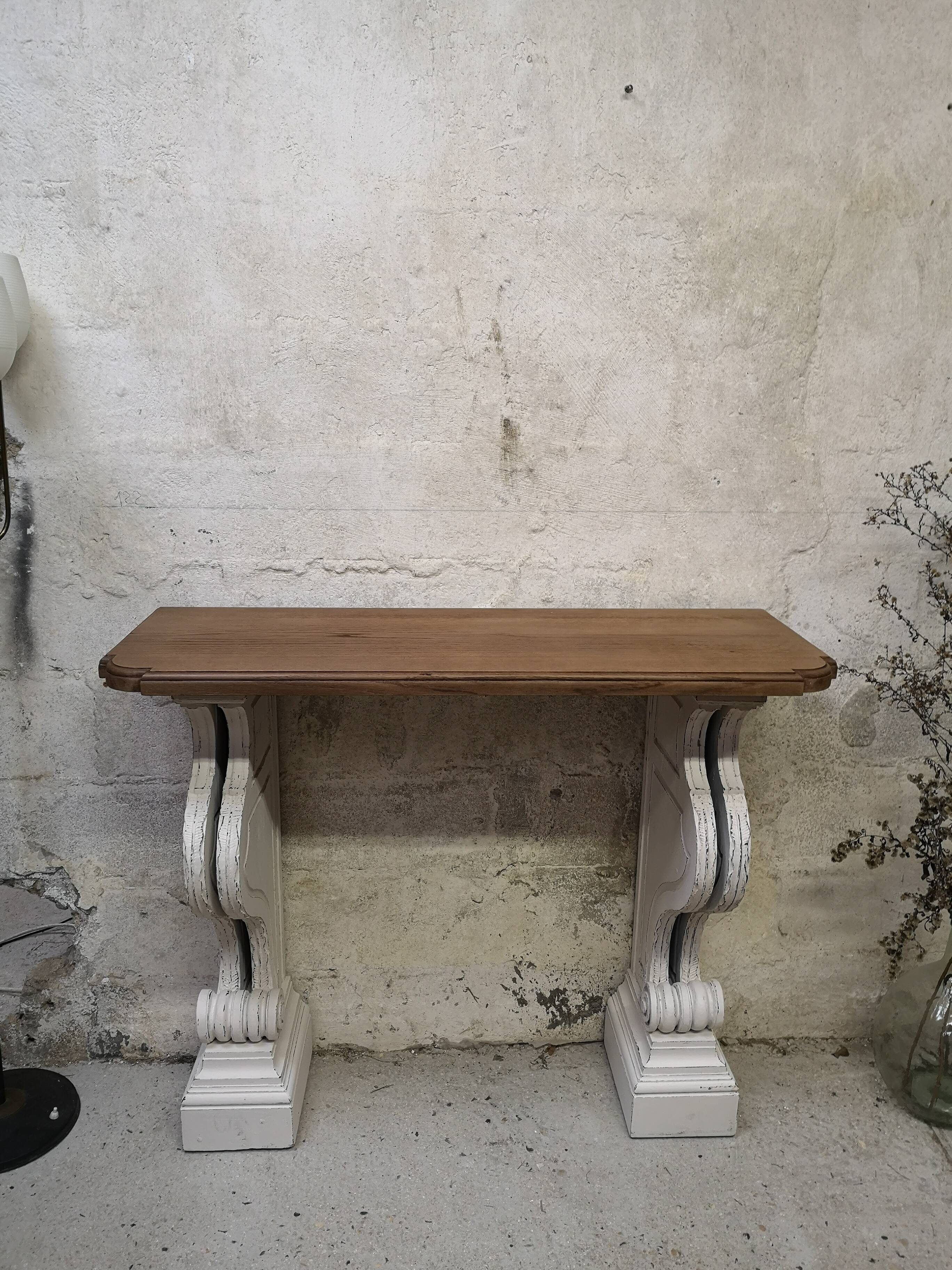 Console table old oak patina shabby gustavian loft