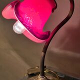 Artdeco brass lamp with pretty antique tulip 25x20