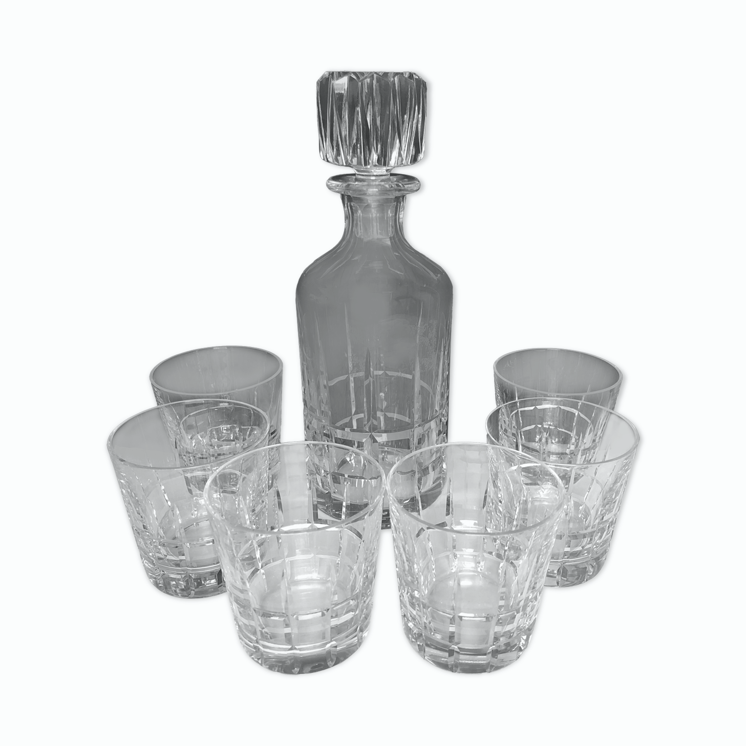 Cut crystal whiskey service