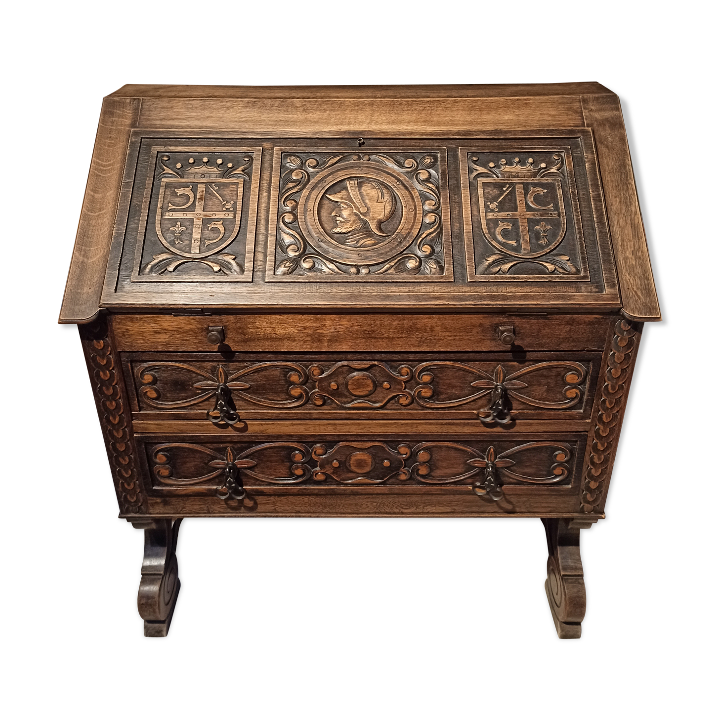 Secretary carved coat of arms of the Dauphiné