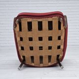 1960s, Danish armchair by Alfred Christensen, red furniture wool fabric.