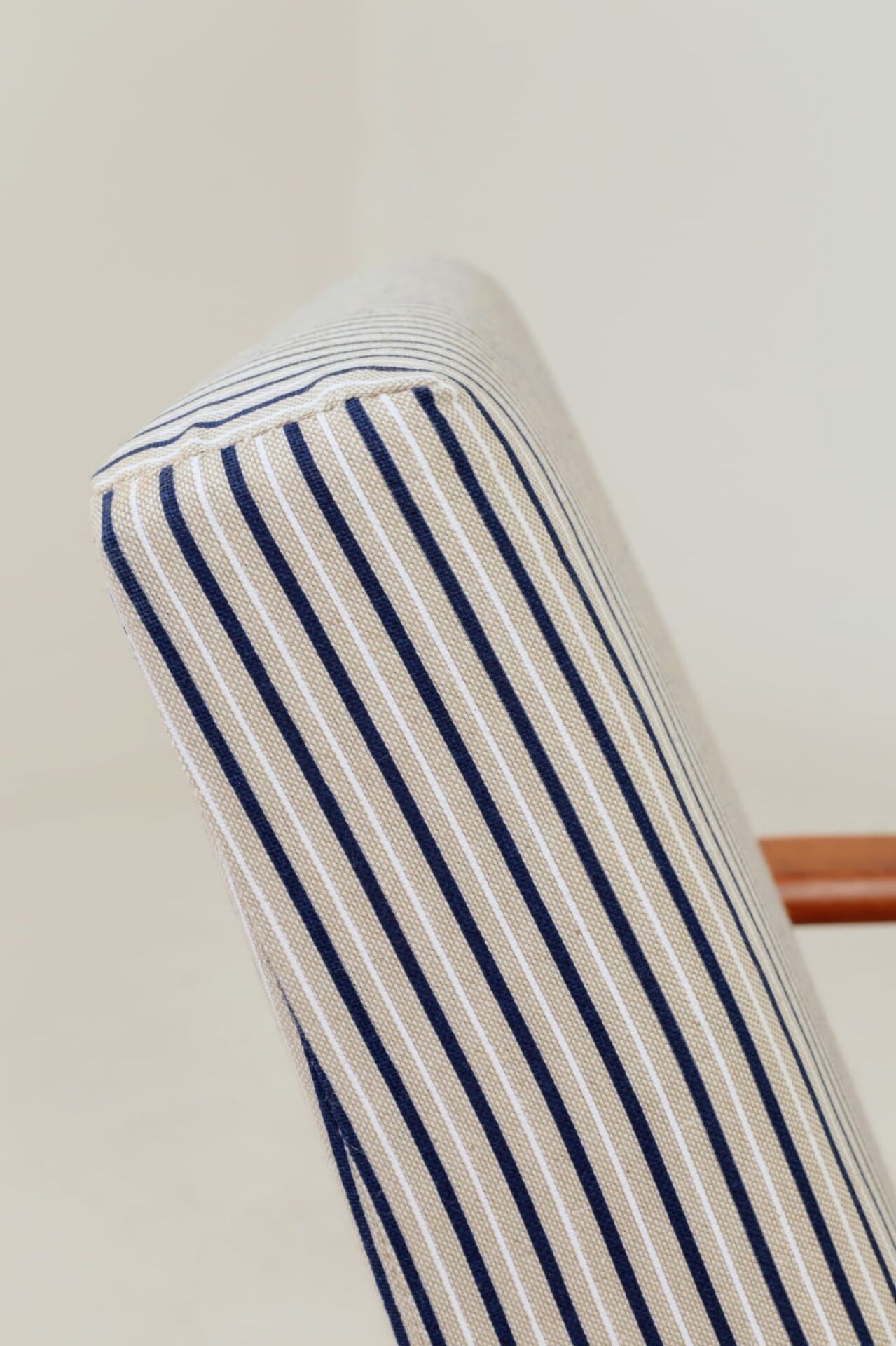 Fauteuil & Repose-pieds tissu cotton rayé