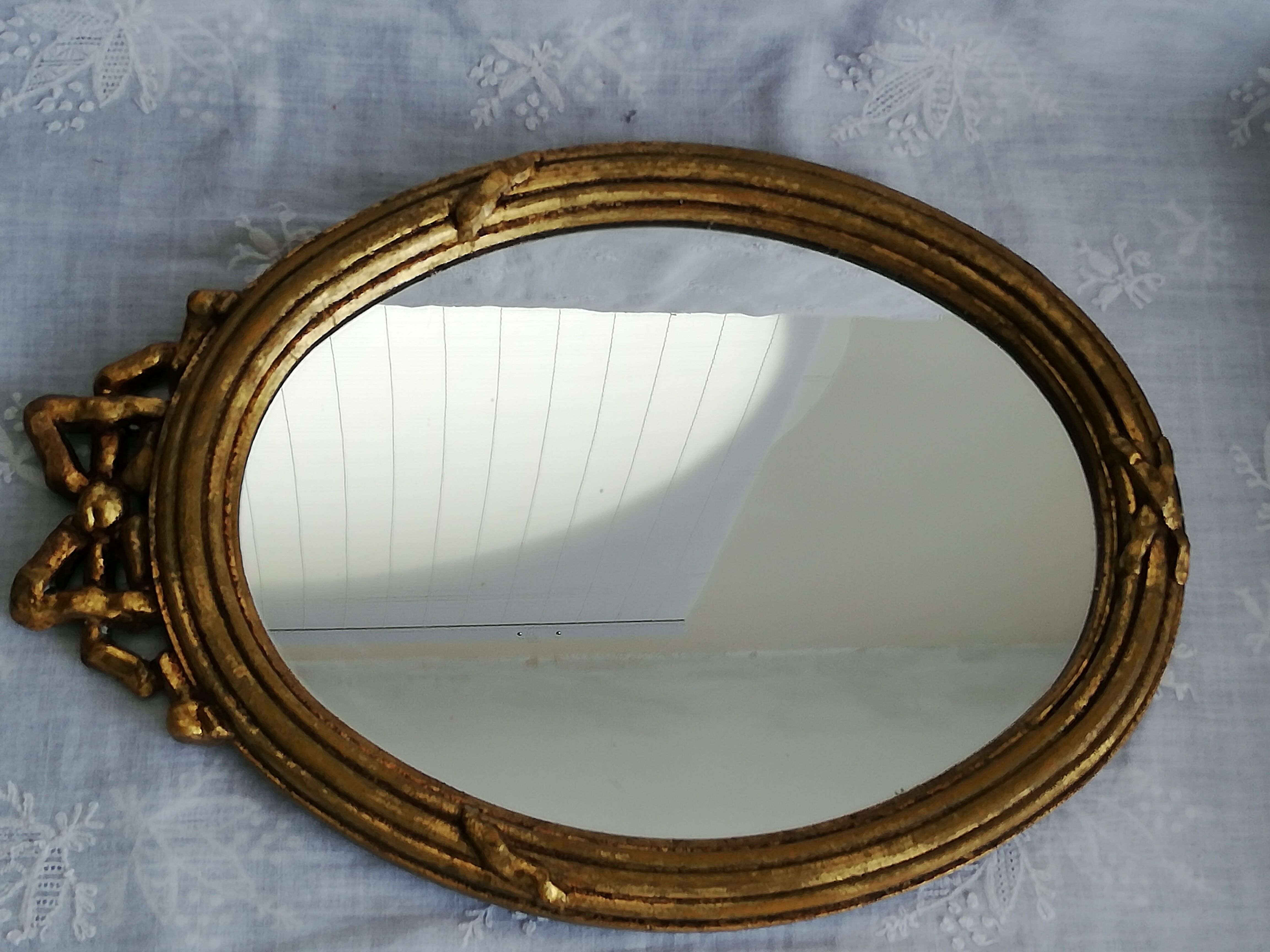 Golden wood mirror 21x31cm
