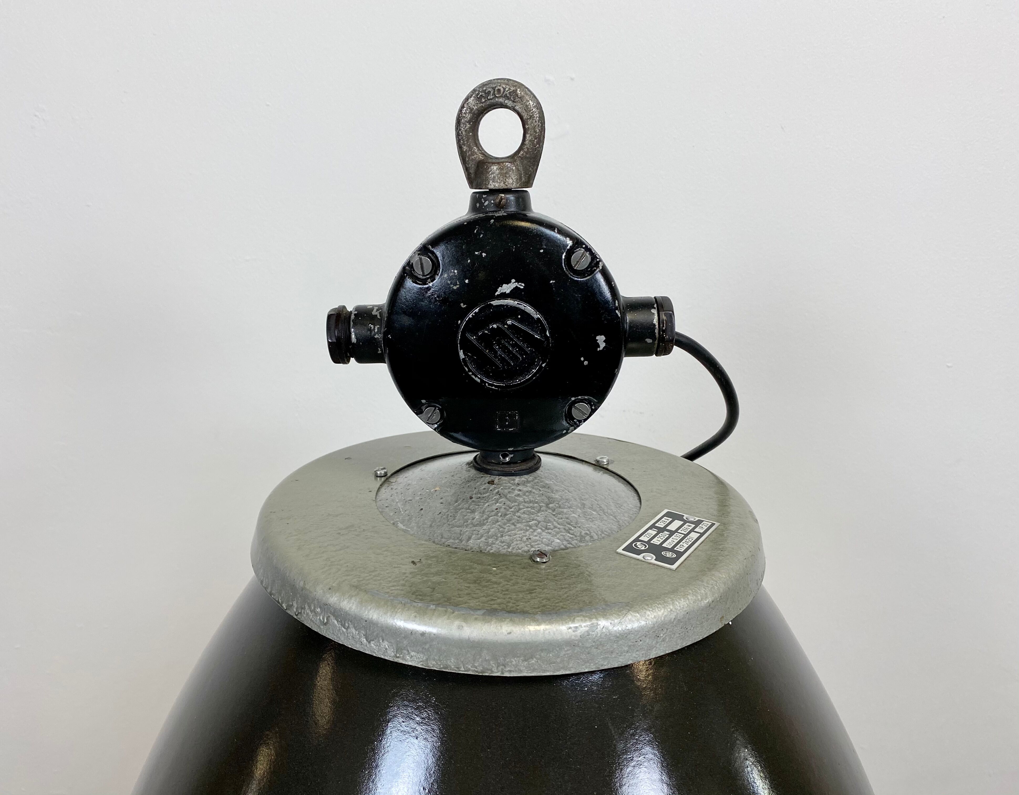 Vintage industrial factory lamp, 1960s