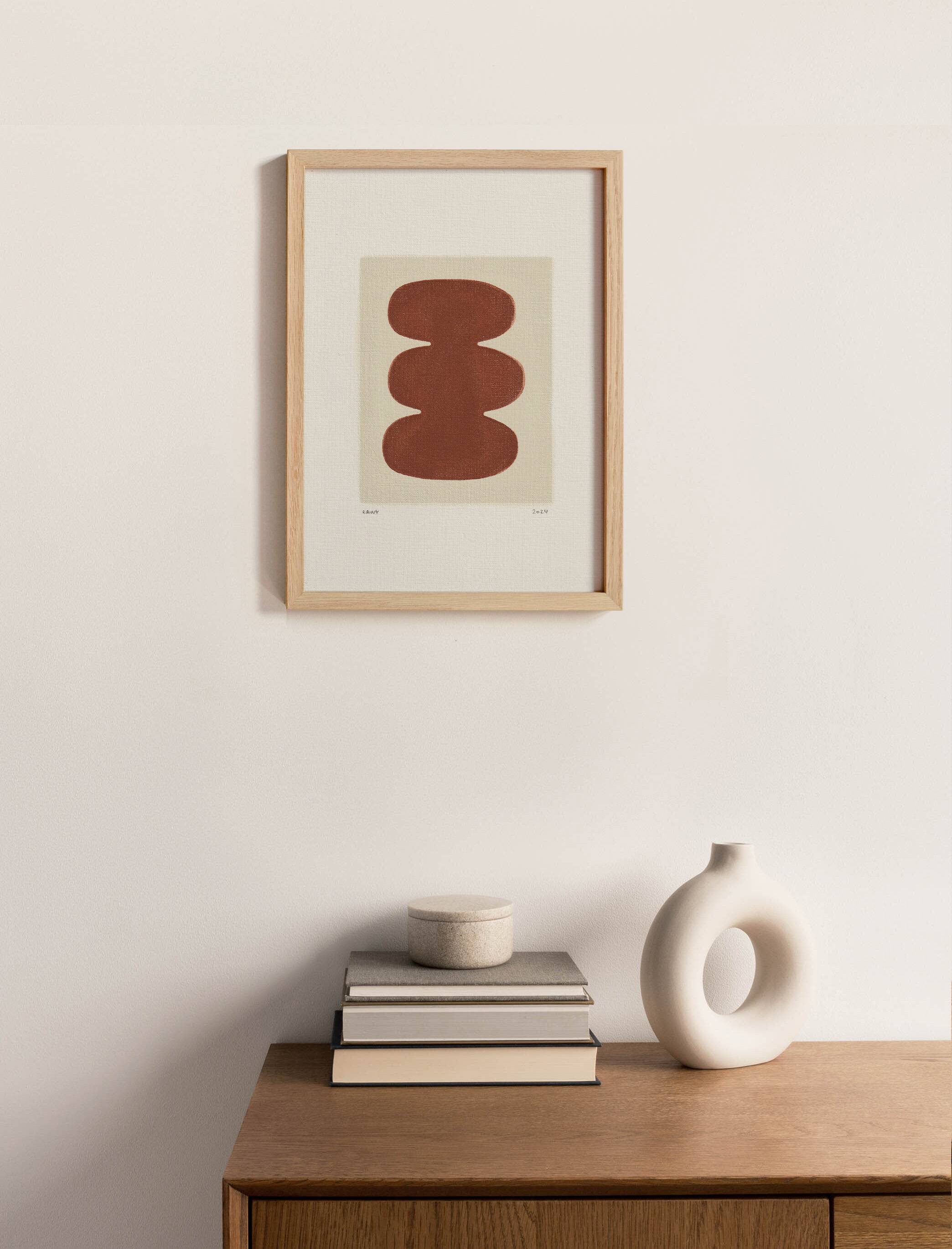 Abstract painting on paper signed Eawy.