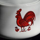 Earthenware soup tureen with rooster design