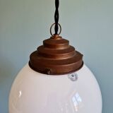 Art Deco suspension in white opaline, Val Saint-Lambert, 1920-30