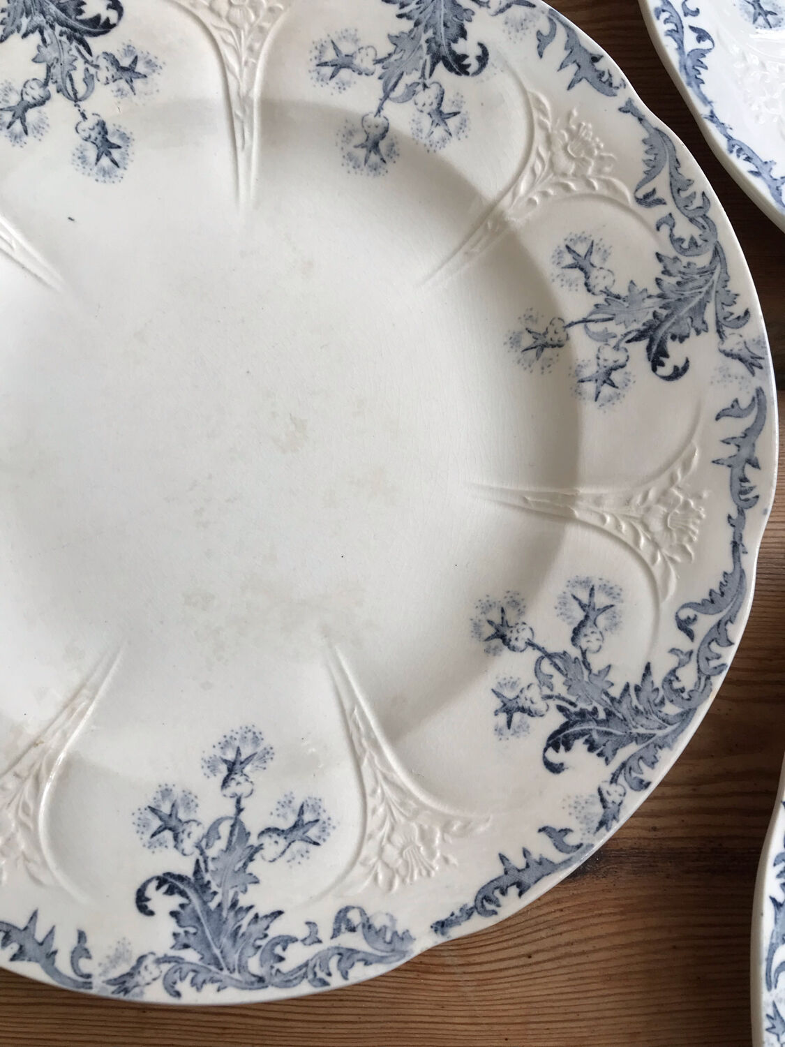 Series of 6 old Longwy flat plates