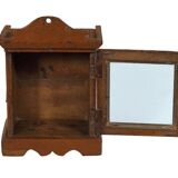 Small old wall display case clock box patina original india