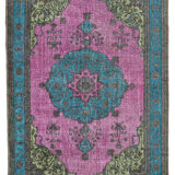 Handmade Antique Turkish 1980s 227 cm x 319 cm Pink Rug