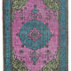 Handmade Antique Turkish 1980s 227 cm x 319 cm Pink Rug