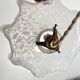 White clichy skirt suspension with raspberry spun glass edge