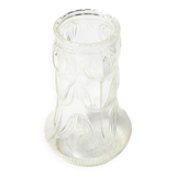 Vintage Pressed Glass Vase / Mid-Century Floral Pattern / Glass Union 1960s