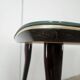 Mid-century mahogany dining table with aquamarine glass top