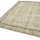 Handwoven antique anatolian beige carpet 188 cm x 303 cm