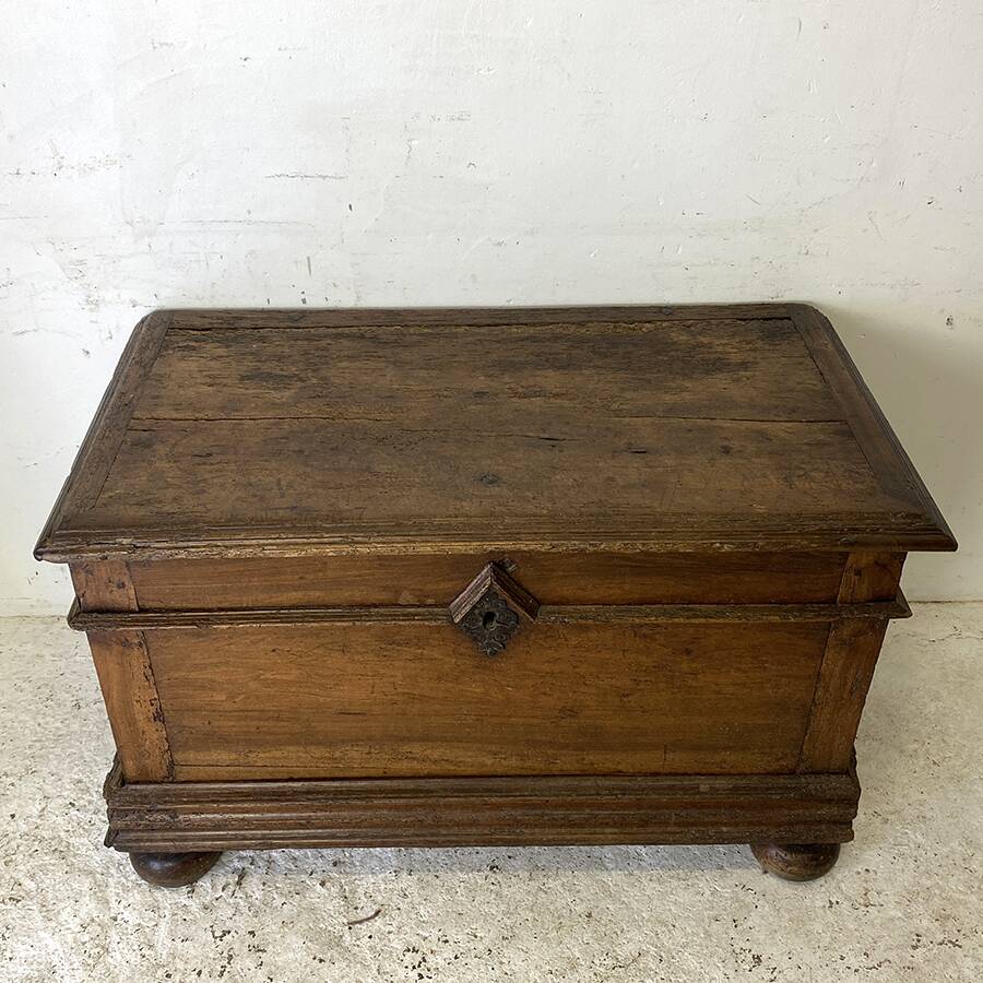 17th century chest in molded oak