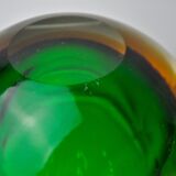 Vide poche sommerso vert et jaune par seguso, verre de murano, italie, 1970