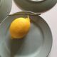 Celadon Sarreguemines earthenware dessert plates