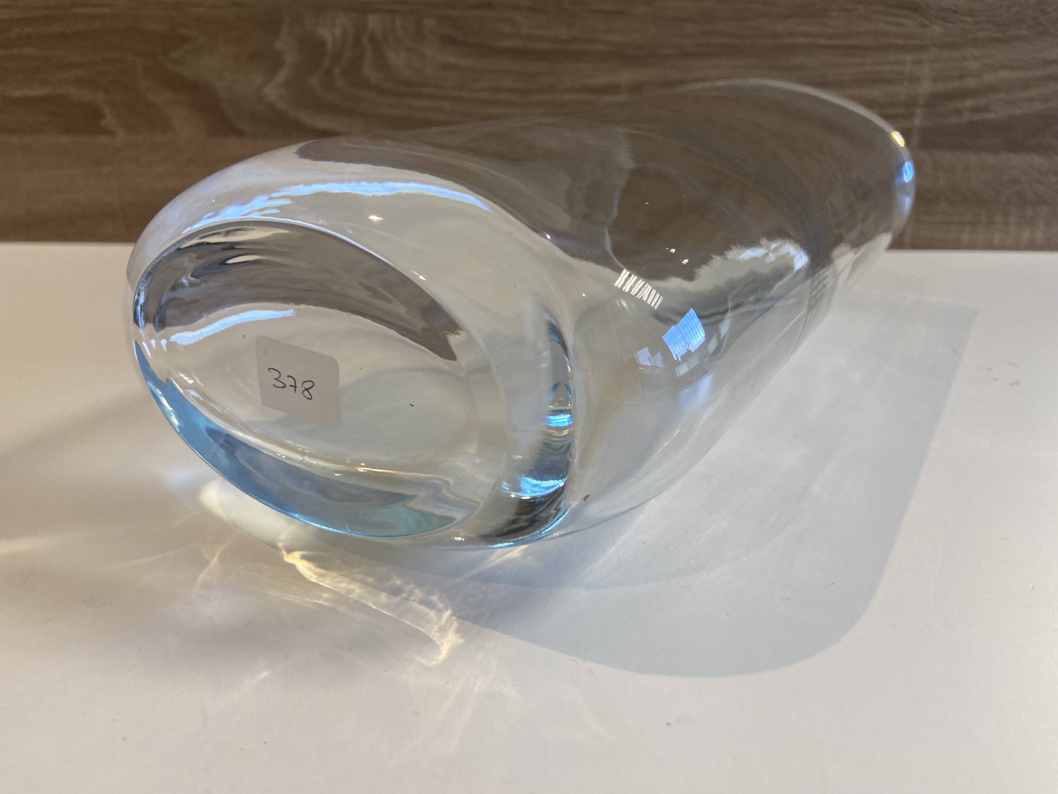 Elegant Oval Vase or Tealight Holder in Crystal Glass Decorative Art