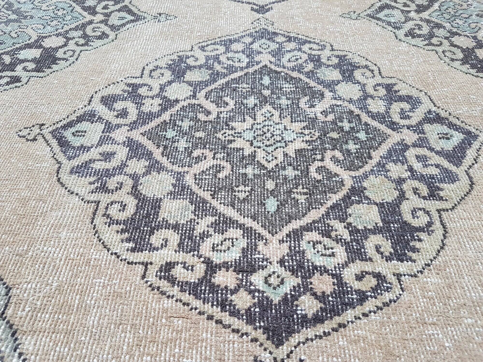 Vintage Turkish hallway rug 143x391 cm
