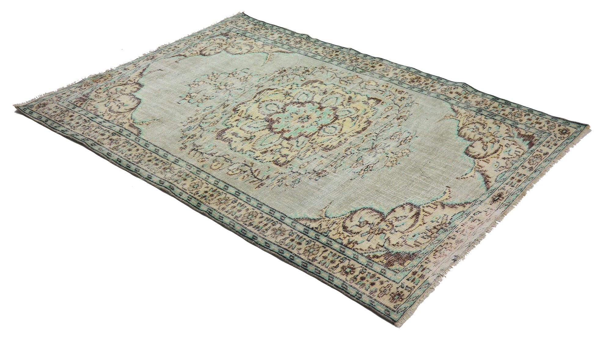 Anatolian handmade vintage rug 246 cm x 173 cm