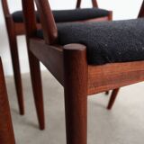 Set of four teak chairs, Danish design, 1970s, designer: Kai Kristiansen