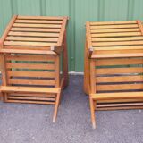 Paire de fauteuils bois