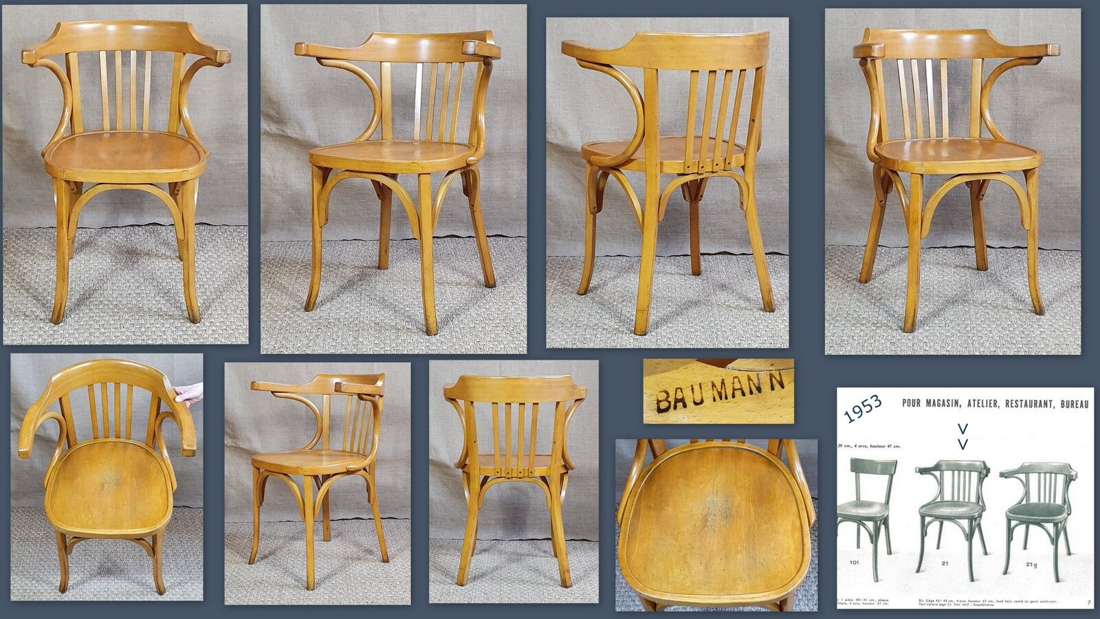 Baumann Teacher Office Chair No.21 50s