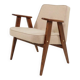 Vintage pair armchair, oak wood, wool upholstery, fully refurbished