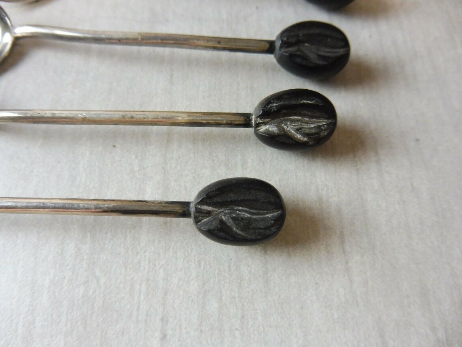 Lot of 6 old mocha spoons silver