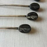 Lot of 6 old mocha spoons silver
