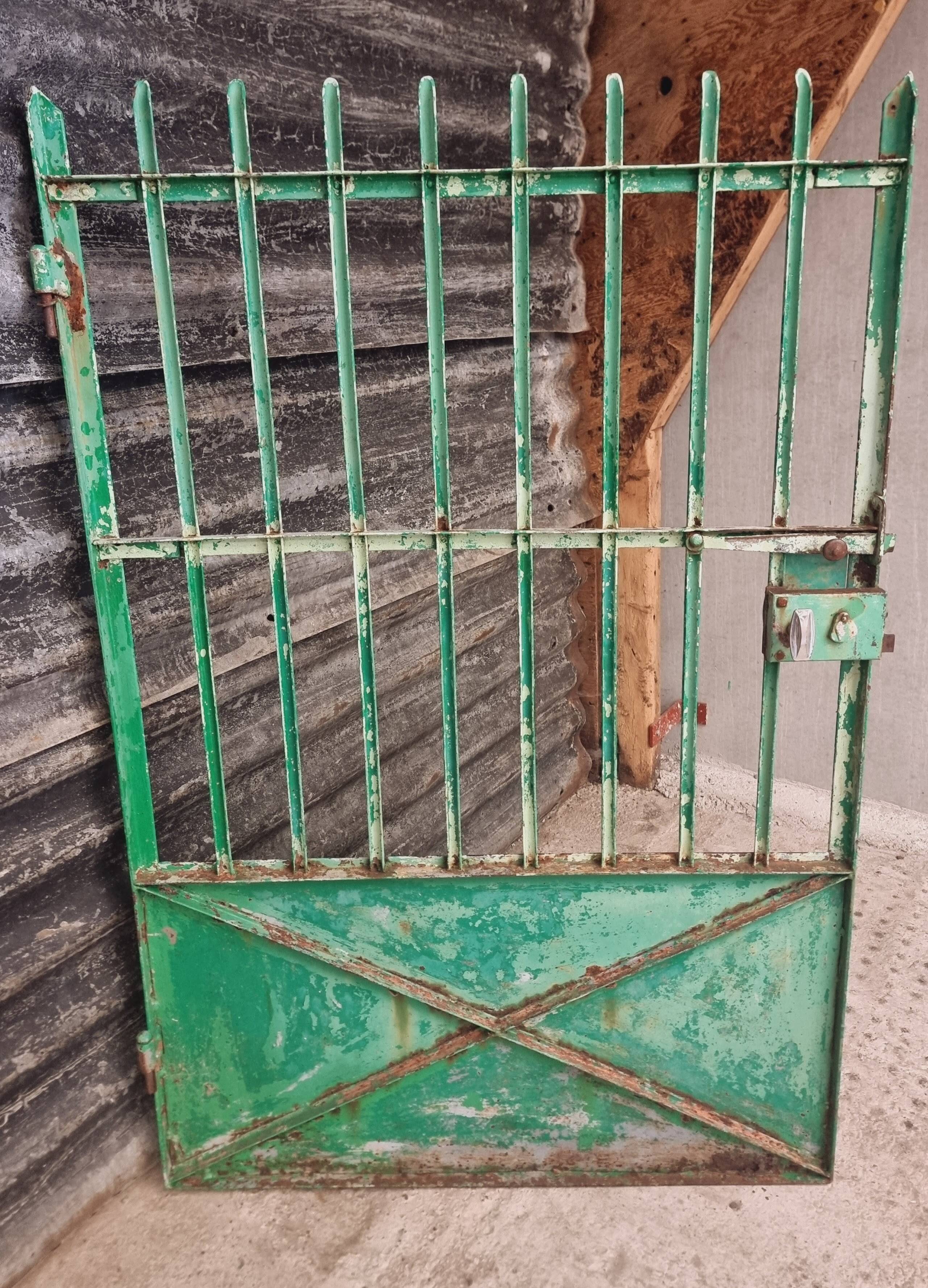 Antique garden gate iron door green 100x150cm