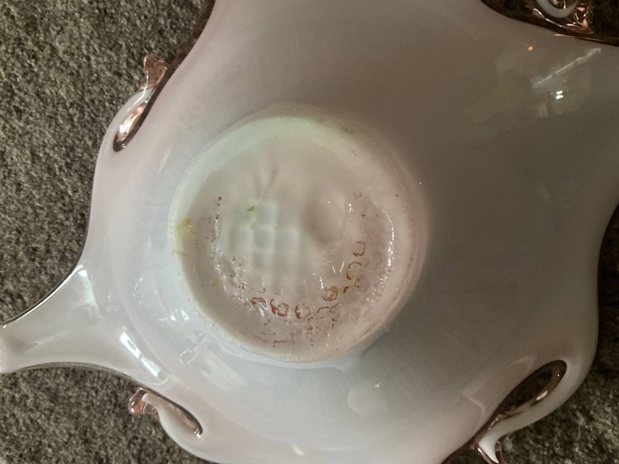Vintage pink glass paste cup