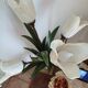 tulipe lamp  Tulip lampe, white gold glitter Murano glass petals