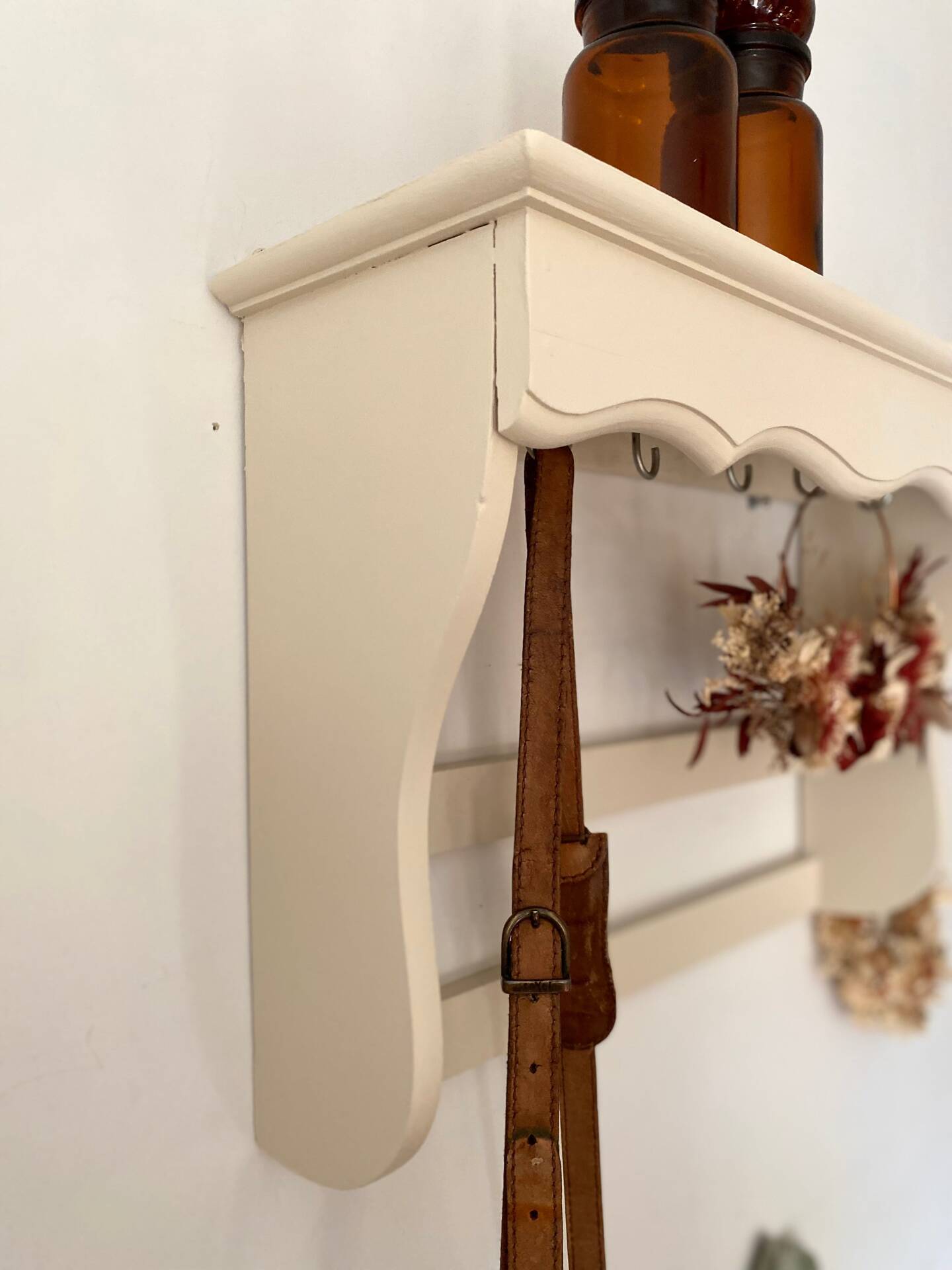 Antique wooden wall shelf