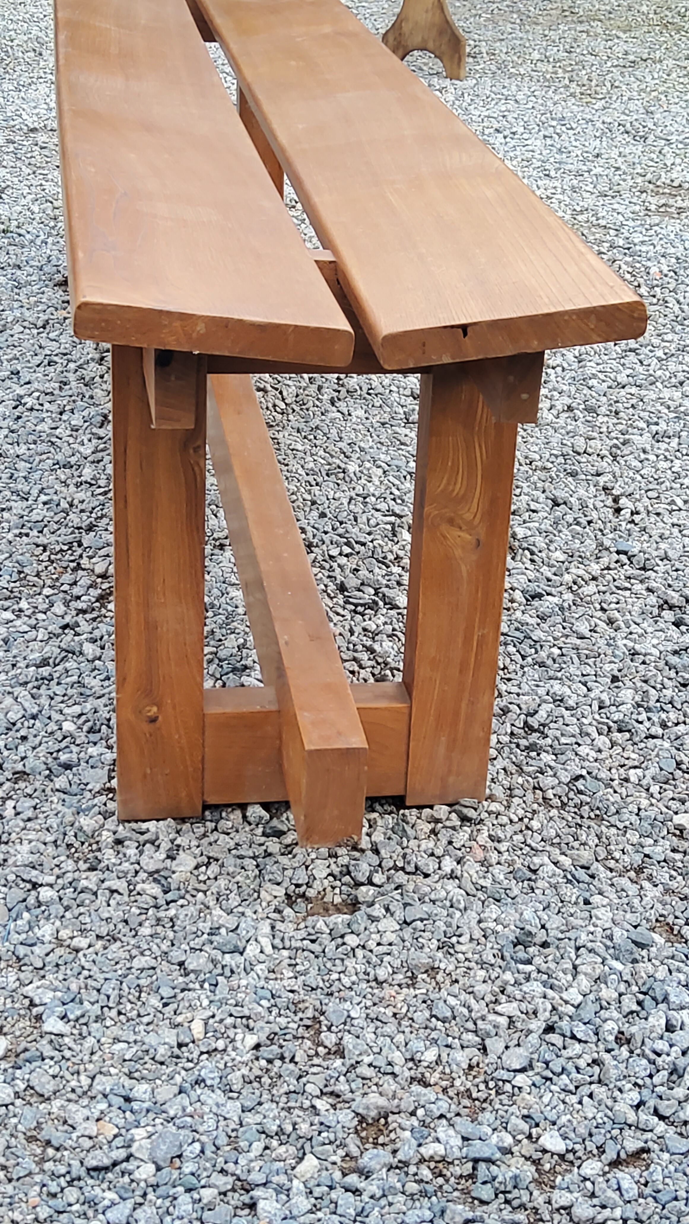 Solid elm bench from the 70s