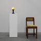 French Art Deco Table Lamp with Multicolored Spatter Glass Shade and Black