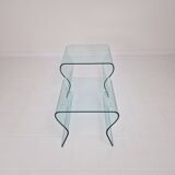 "Tango" Glass Nesting Table Set by Fabio Di Bartolomei for Fiam Italia